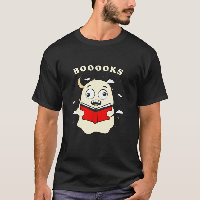 T-shirt Funny Livres Halloween Ghost Lecture Bibliothèque  (Devant)