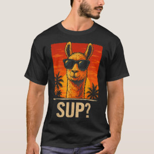 T-shirt Funny Llama Sup Meme Sunset Beach Cool Animal Homm