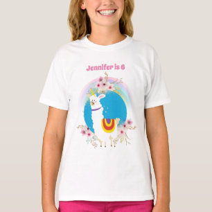 T-shirt Funny Llama Unicorn Alpaca Kawaii Cute Ajouter Nom