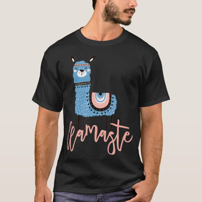 T-shirt Funny Llamaste Llama Namaste Yoga Eercise  (Devant)