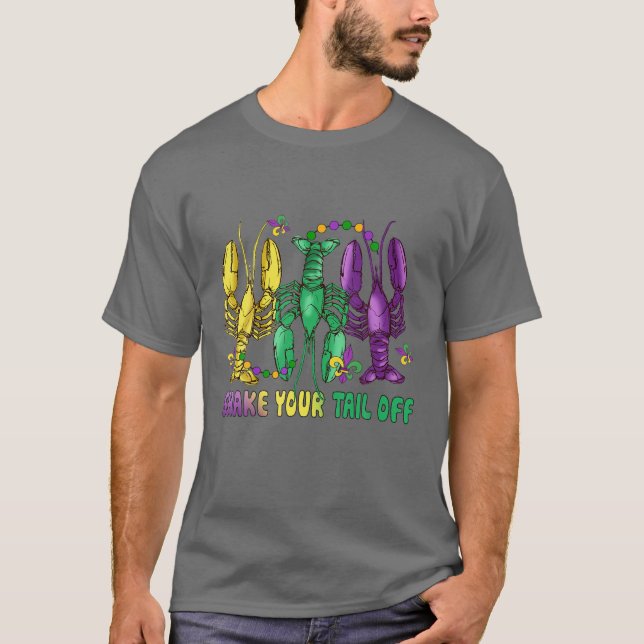 T-shirt Funny Lobster Tail Mardi Gras Shake Your Crawfish (Devant)