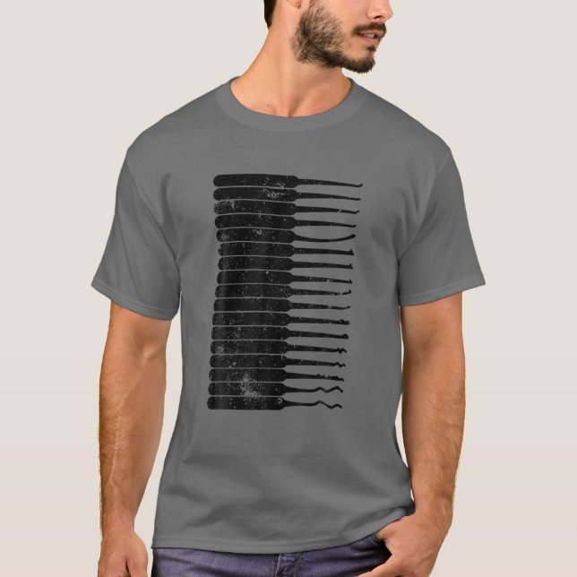 T-shirt Funny Locksmith Art Hommes Papa Lock Outils de cue (Devant)