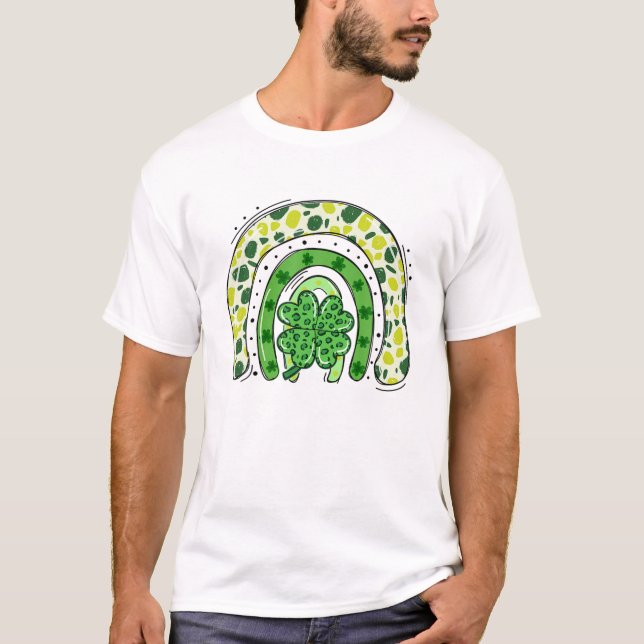 T-shirt Funny Lucky Rainbow Happy Jour de la Saint Patrick (Devant)
