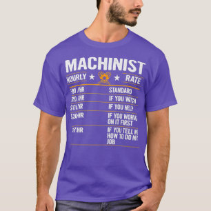 T-shirt Funny Machiniste Taux horaire Taux de travail Prim