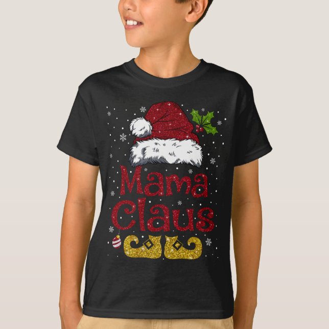 T-shirt Funny Mama Claus Matching Famille Noël Père Noël H (Devant)