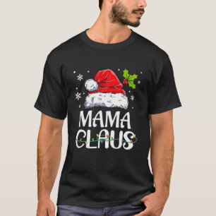 T-shirt Funny Mama Claus Pajamas de Noël Père Noël