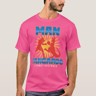 T-shirt Funny Man Vs Kangaroo Sydney Australie Boxe
