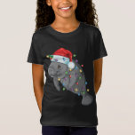 T-Shirt Funny Manatee In Santa Hat Manatee Christmas Pajam<br><div class="desc">Drôle Manatee à Santa Hat Manatee Cadeaux De Pajama De Noël</div>