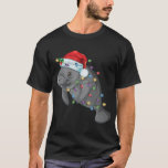 T-shirt Funny Manatee In Santa Hat Manatee Christmas Pajam<br><div class="desc">Drôle Manatee à Santa Hat Manatee Cadeaux De Pajama De Noël</div>