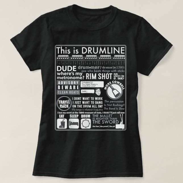 T-shirt Funny Marching Band C'Est Drumline Citation Musici (Design devant)