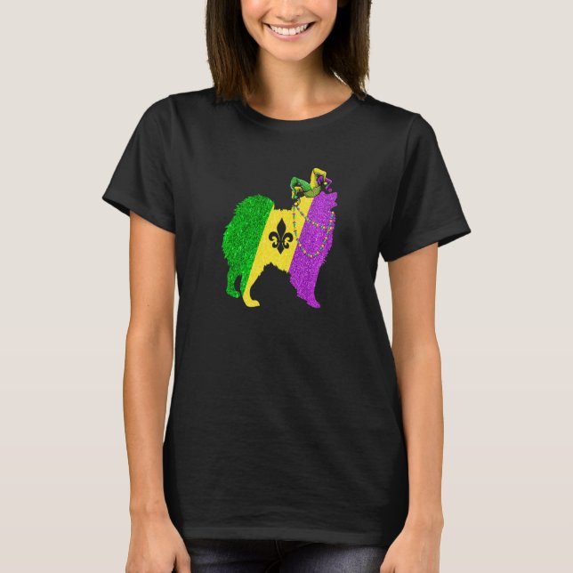 T-shirt Funny Mardi Gras American Eskimo Dog Mardi Gras Ha (Devant)