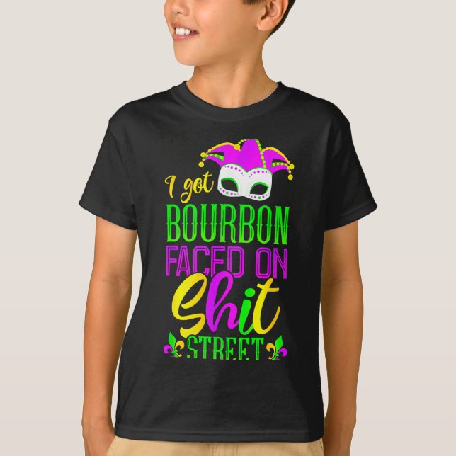 T-shirt Funny Mardi Gras Bourbon Street , New Orleans Drin (Devant)