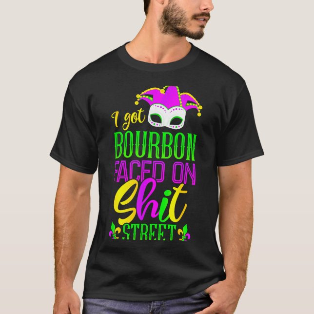 T-shirt Funny Mardi Gras Bourbon Street , New Orleans Drin (Devant)
