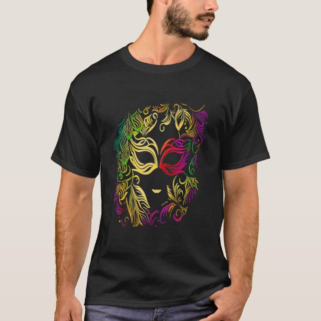 T-shirt Funny Mardi Gras Carnival parade with beads party  (Devant)