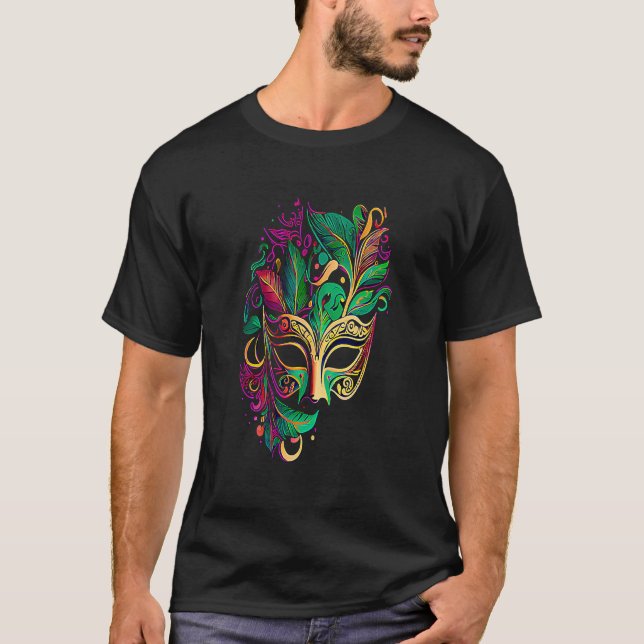 T-shirt Funny Mardi Gras Carnival parade with beads party  (Devant)