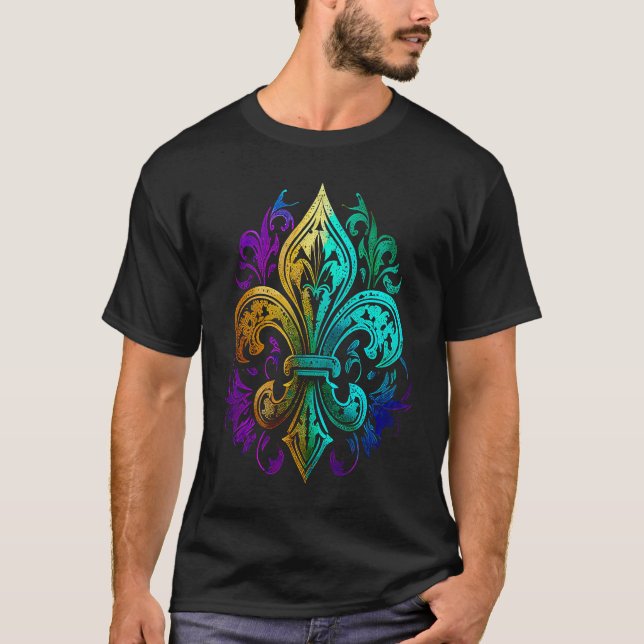 T-shirt Funny Mardi Gras Carnival parade with beads party  (Devant)