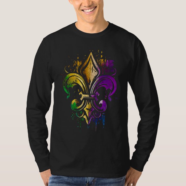 T-shirt Funny Mardi Gras Carnival parade with beads party  (Devant)