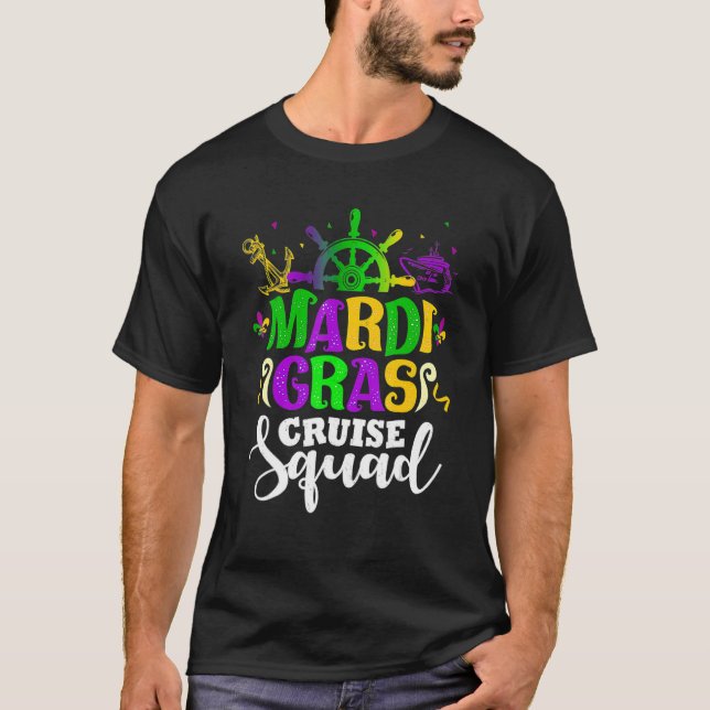T-shirt Funny Mardi Gras Cruise Cruising Mask Cruise Ship  (Devant)