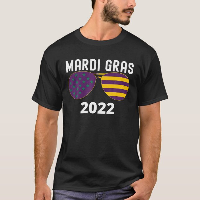 T-shirt Funny Mardi Gras, Lunettes de soleil Aviator (Devant)