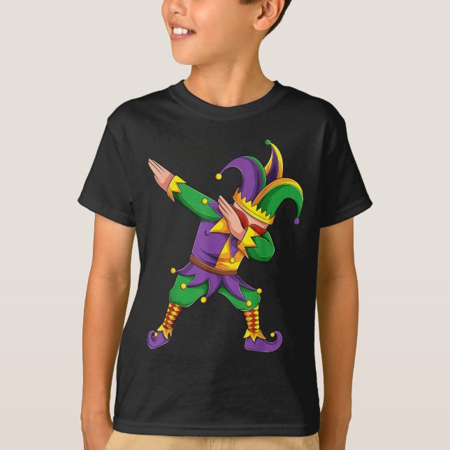 T-shirt Funny Mardi Gras Outfit Dabbing Jester New Orleans (Devant)