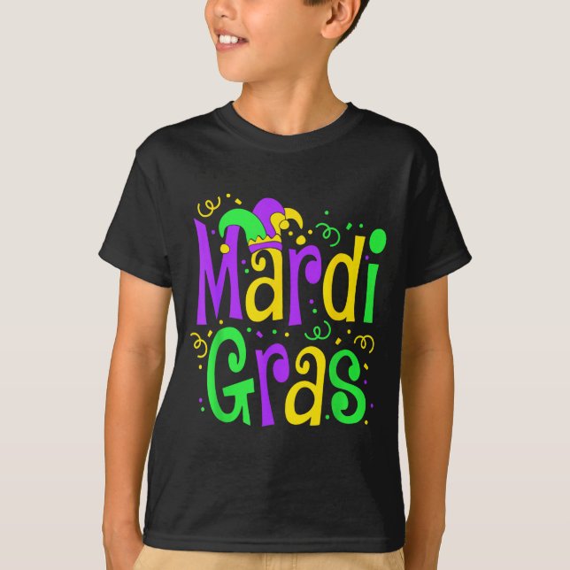T-shirt Funny Mardi Gras Parade Outfit Jester Hat Men Wome (Devant)