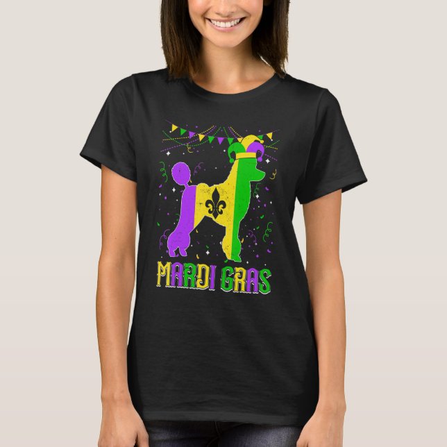 T-shirt Funny Mardi Gras Poodle Dog Dad Mom Mardi Gras (Devant)