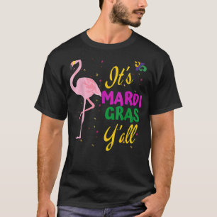 T-shirt Funny Mardi Gras Y'anll Flamant rose New Orleans F
