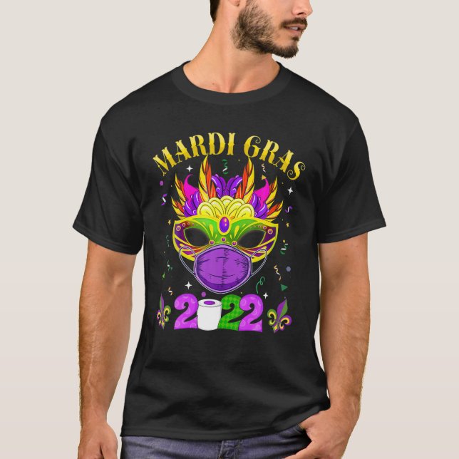 T-shirt Funny Mardi Quarantine Gras 2022 Masque Visage Mar (Devant)