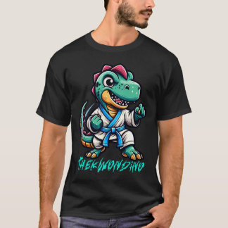 T-shirt Funny Martial Arts Karate Taekwondo Dino Animal Cu