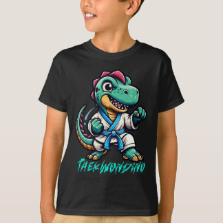 T-shirt Funny Martial Arts Karate Taekwondo Dino Animal Cu
