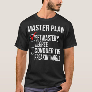 T-shirt Funny Masters Diplôme Diplôme Cadeau Chemise Colle