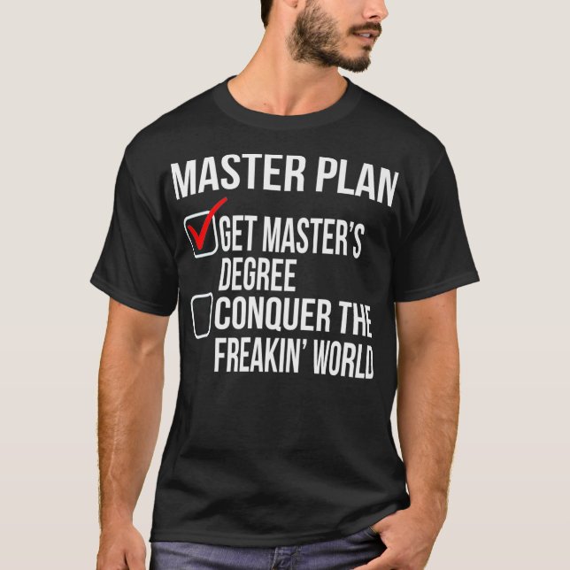 T-shirt Funny Masters Diplôme Diplôme Cadeau Chemise Colle (Devant)