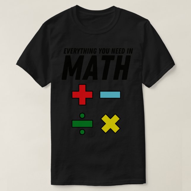 T-shirt Funny Math citation Mathématique Enseignant 1 (Design devant)