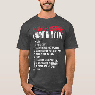 T-shirt Funny Mécanique 10 choses que je veux dans ma vie