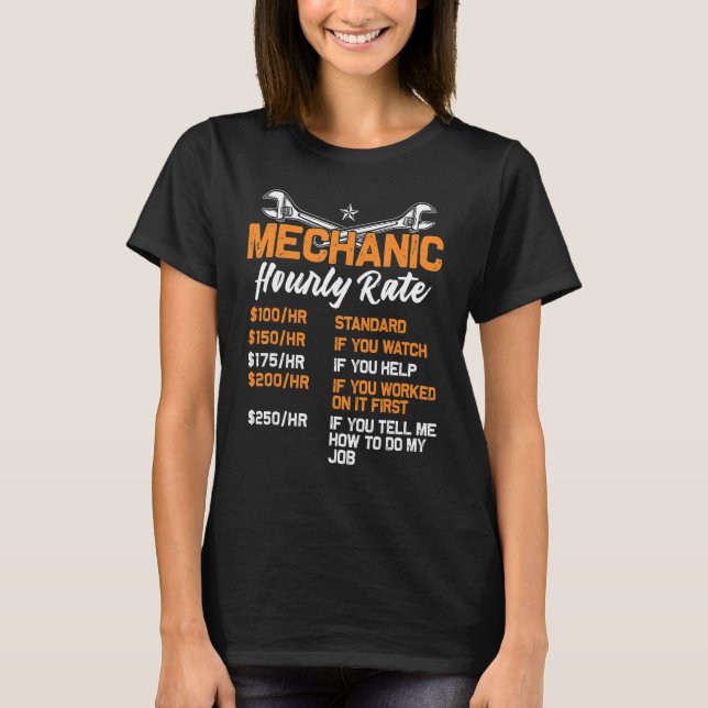 T-shirt Funny Mécanique Taux Horaire Taux De Travail Cadea (Devant)