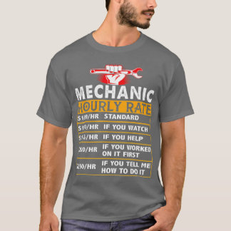 T-shirt Funny Mécanique Taux Horaire Taux De Travail Cadea