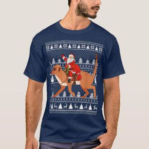 T-shirt Funny Meerkat Lover Santa Riding Meerkat Ugly Chri