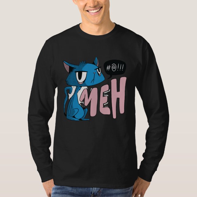 T-shirt Funny Meh Cat Gift for Cat Lovers (Devant)