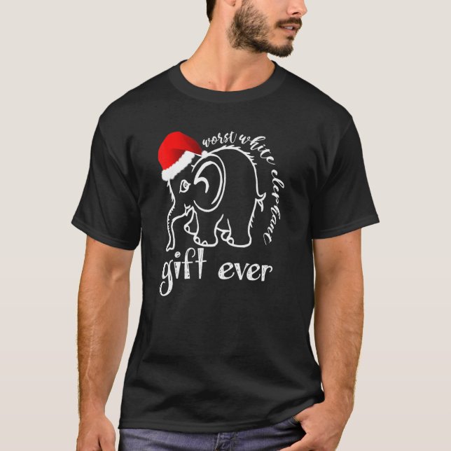 T-shirt Funny Meilleur des pires éléphants blancs Noël Noë (Devant)
