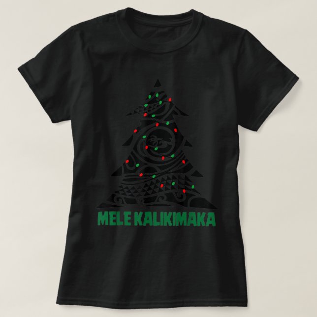 T-shirt Funny Mele Kalikimaka Hawaii Xmas Tree Hawaiian Ch (Design devant)