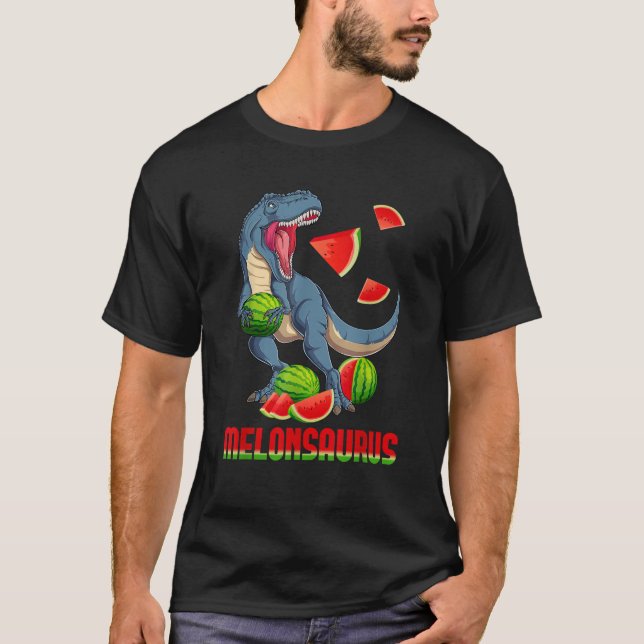 T-shirt Funny Melonsaurus Watermelon Dinosaur Summer Tropi (Devant)