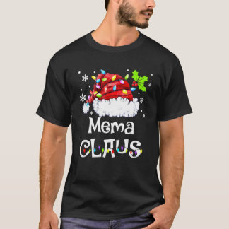 T-shirt Funny Mema Claus Pajamas de Noël Père Noël