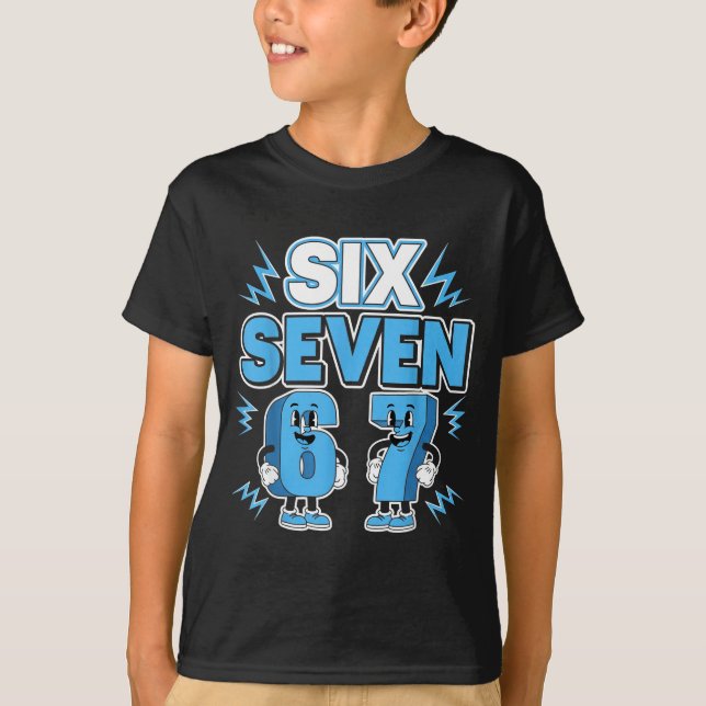 T-shirt Funny Meme 67 Six Seven 6 7 Italian Brainrot Boys  (Devant)