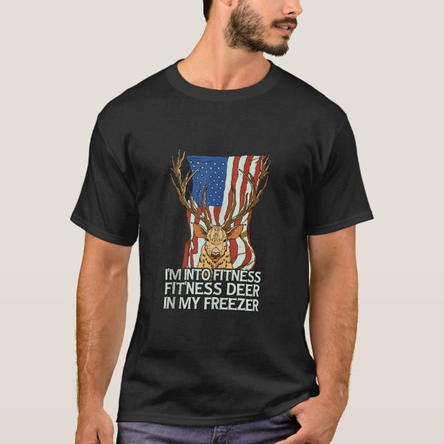T-shirt Funny Mens Deer I'm In Fitness Fit ness Deer In (Devant)