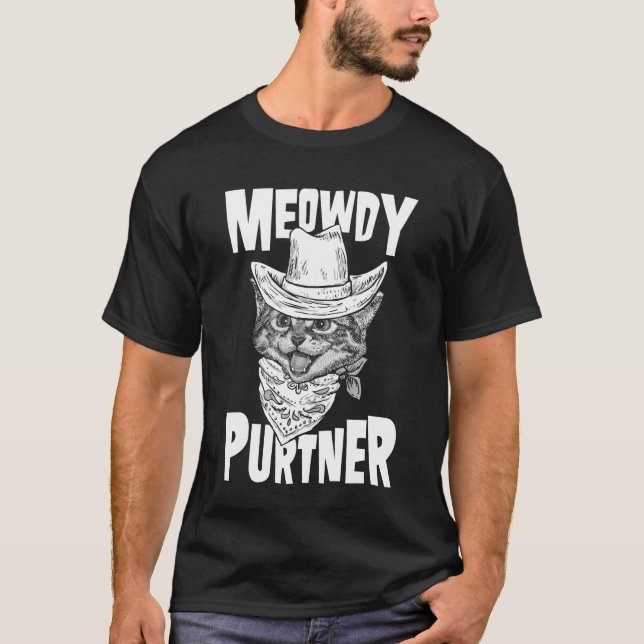 T-shirt Funny Meowdy Purtner (Devant)