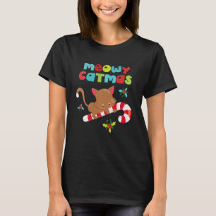 T-shirt Funny Meowy Catmas Graphic Tee Noël Pour Les Enfan