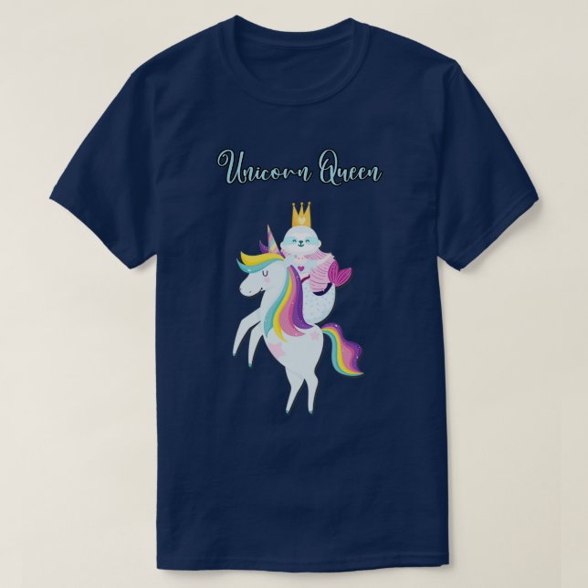 T-shirt Funny Mermaid Sloth Baby Ride Un Cheval Unicorn (Design devant)