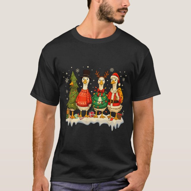 T-shirt Funny Merry Goosemas Cute Xmas Goose Lovers Men Wo (Devant)