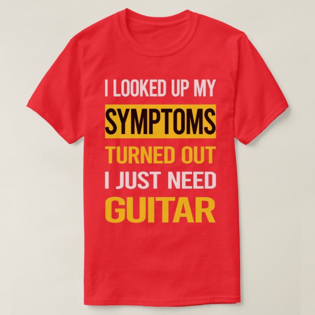 T-shirt Funny Mes Symptômes Guitare Guitariste (Design devant)