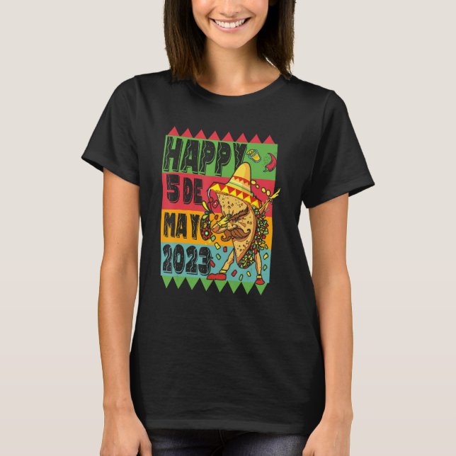 T-shirt Funny Mexican Fiesta Cinco de Mayo Taco Sombrero (Devant)